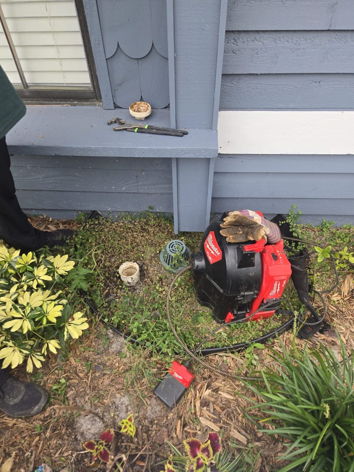 New sewer line laid in excavated trench during sewer line replacement in Hendersonville NC