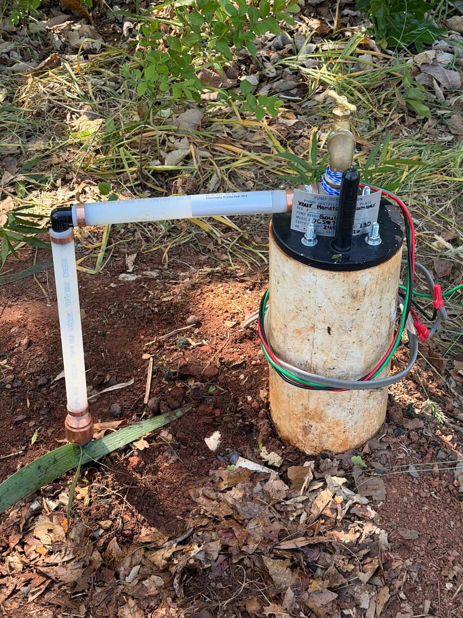 Well pump installation with pressure gauge and wiring by Your Hometown Plumber in Western NC
